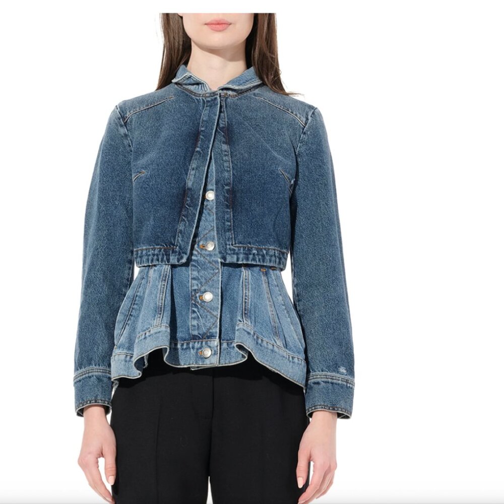 Alexander McQueen Women's Blue Giacca Denim Jacket